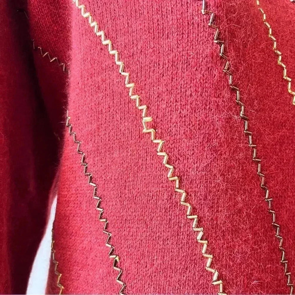 Vintage 80s Glam Marisa Christina Collection Lambswool Sequin Tunic Sweater Sz M - Picture 8 of 11